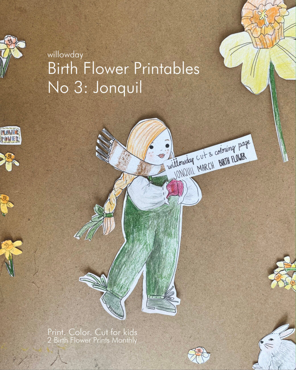 BIRTH FLOWER COLORING PAGE MARCH – Willowday