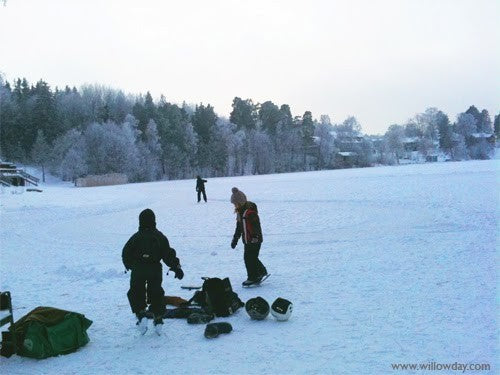 ICE SKATING WITH BABIES AND BUNNIES IN SWEDEN