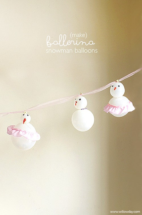 DIY Ballerina Balloon Snowman Garland