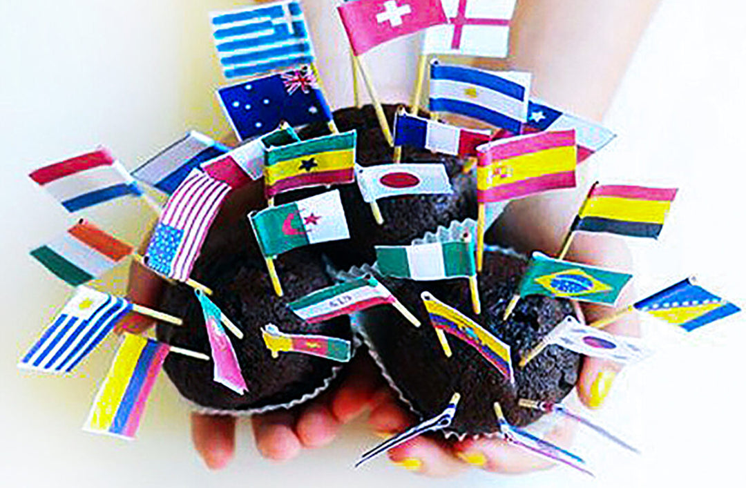 World Flag Cupcake Toppers