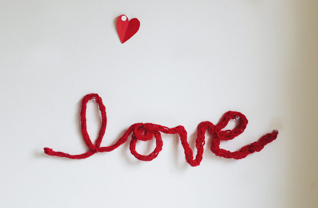 Finger Knit Valentine Decorations