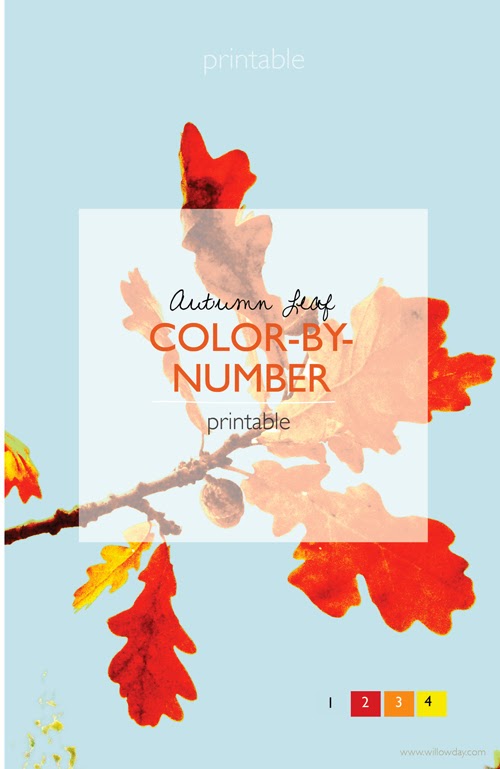 Autumn Leaf Color-by-Number Printable