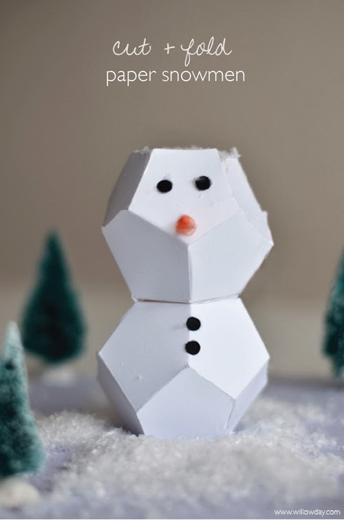 Cut + Fold Paper Snowmen