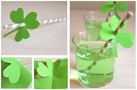 SHAMROCK STRAW TOPPERS