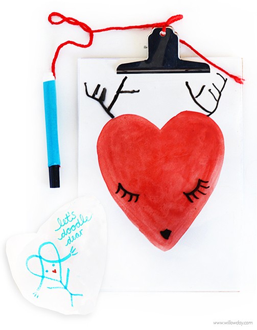 DIY Dry Erase Valentine Doodle Board with Printable