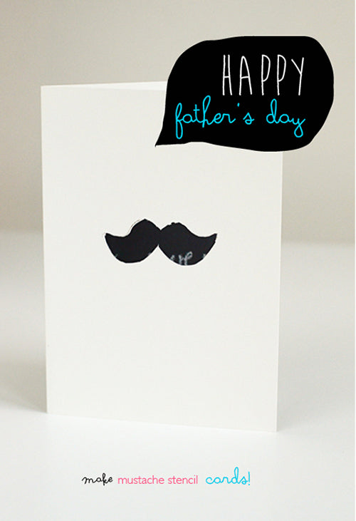 Mustache Stencil Cards (2 -in-1 Cards)