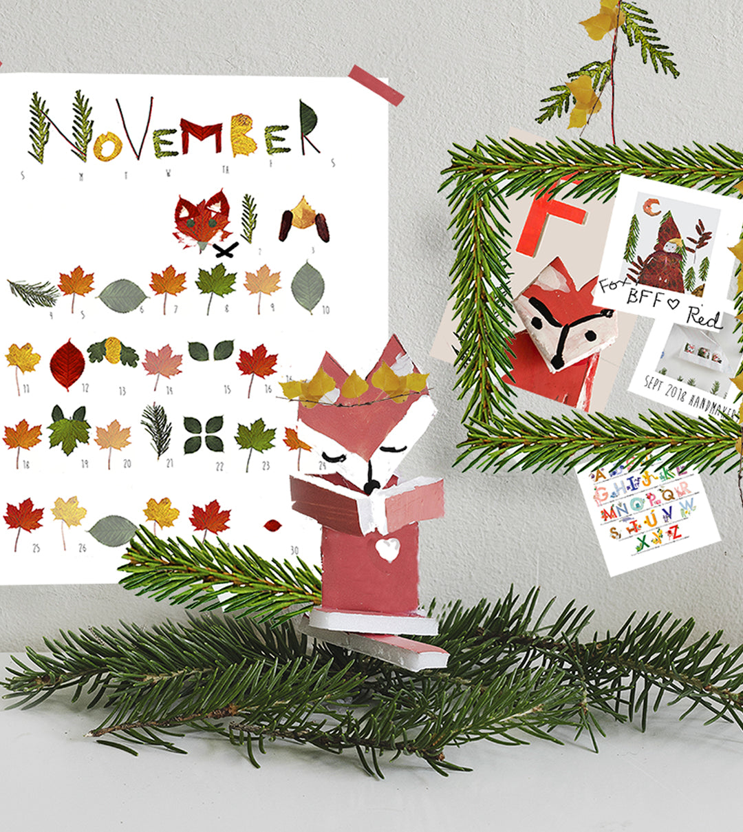 Printable November Leaf Doodle Calendar