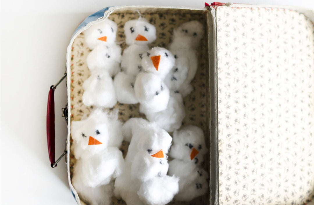 Make Cottonball Snowmen