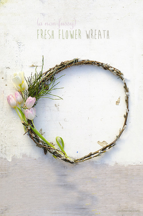 How to make a non-fussy wreath with fresh flowers