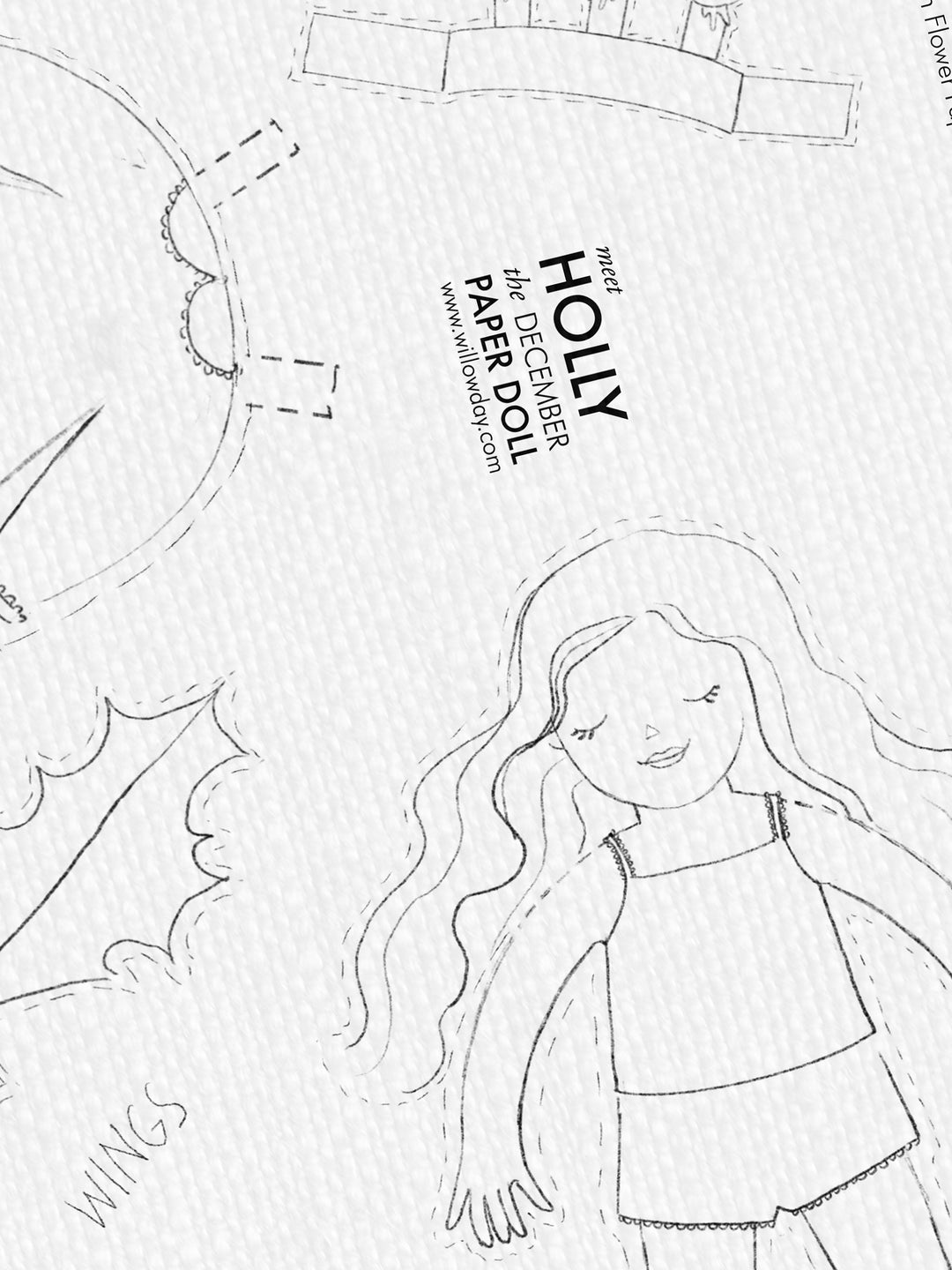 December Birth Flower Paper Doll | Holly Willowday December Birth Flower Paper Doll | Holly Willowday